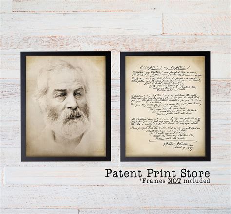 Oh Captain My Captain, Walt Whitman poetry, Poetry Art, Poetry Print, Literature Art Print. Walt ...