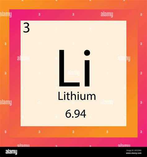 Li Lithium Chemical Element Periodic Table. Single element vector illustration, Alkali Metals ...