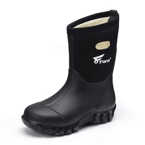 8 Fans Kids Rubber Boots 100% Waterproof Fishing Hunting Neoprene ...
