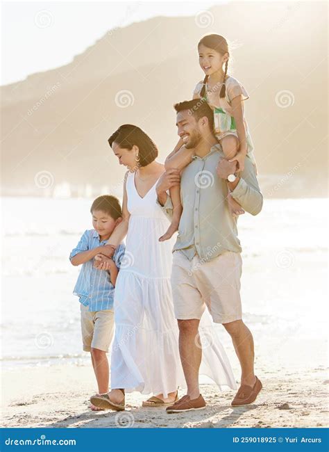 Theyre a Family that Loves the Beach. Full Length Shot of a Happy ...