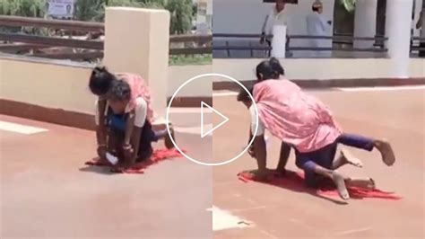 Azamgarh: Disabled Man Crawls To DM's Office Carrying His Wife On His ...