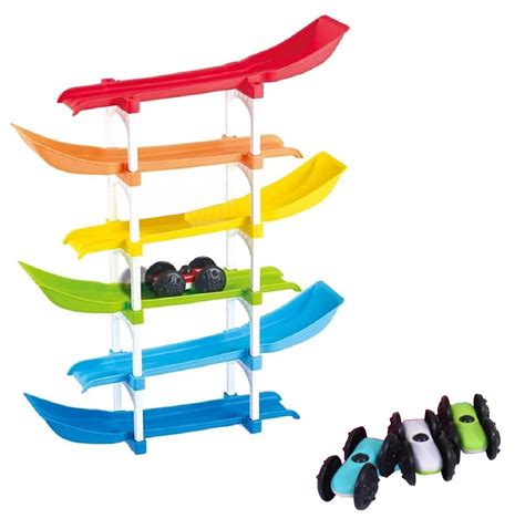 Buy MUREN® 6-Level Racer Ramp Toy with 4 Car Racing Track for Toddlers ...