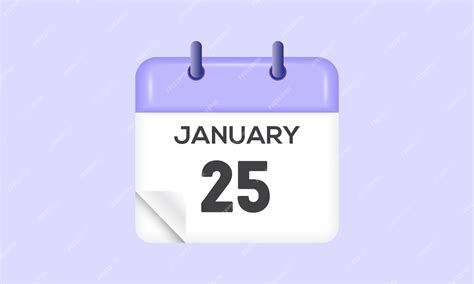 Premium Vector | January 25 calendar and Time planner Daily Calendar ...