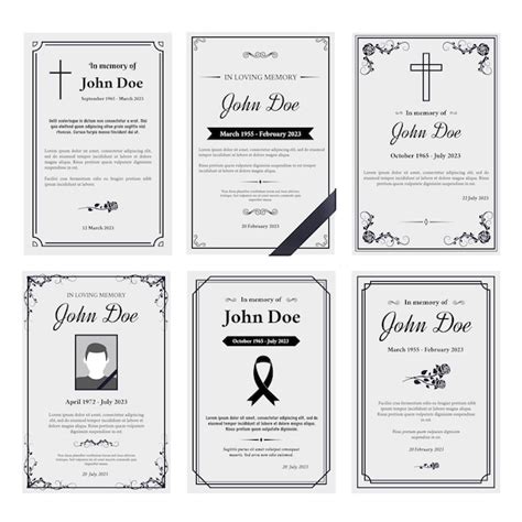 Condolence obituary card layout in loving memory of funerals invitation ...