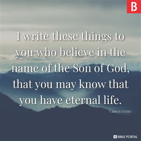 1 John 5:13 ESV picture - Bible Image- Bible Portal