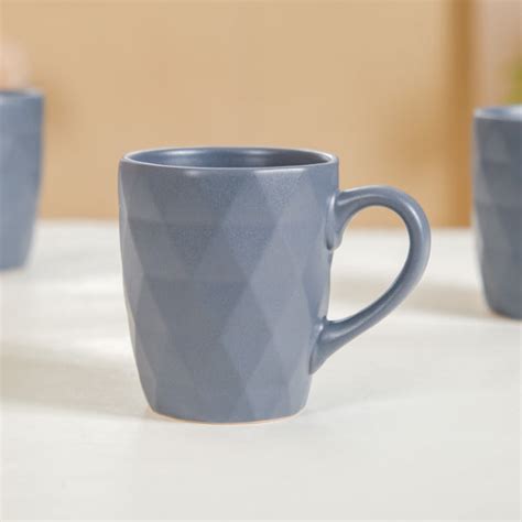 Set Of 6 Textured Coffee Mugs Grey 220ml Online - Premium Coffee Mug ...
