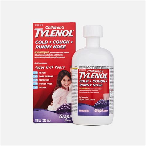 HSA Eligible Children's Tylenol Cold + Cough + Runny Nose Relief Liquid ...
