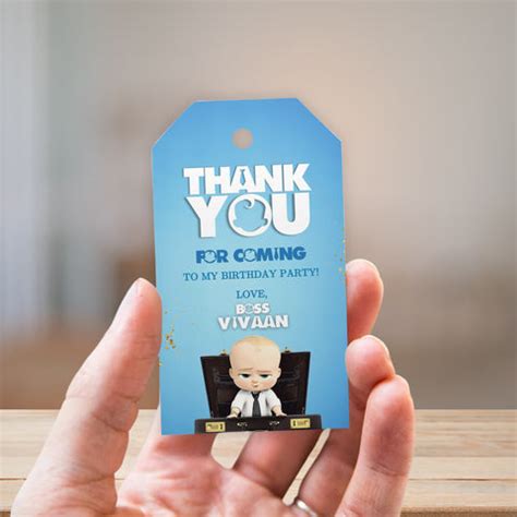 Thank you tags / Labels | Boss Baby Boys Theme – Ezyprints Studio