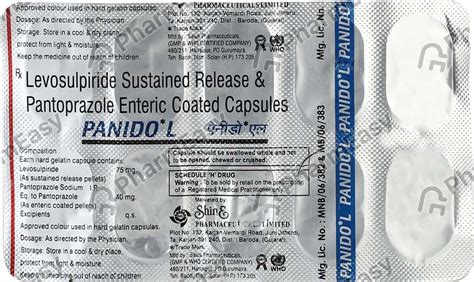 Panido L Strip Of 10 Capsules: Uses, Side Effects, Price & Dosage ...