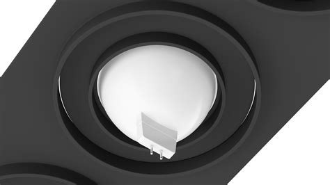 3D model Modular Recessed Rectangle 3 Light Luminaire Black | 3D Molier ...