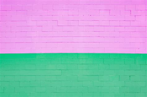 Download wallpaper 3596x2397 wall, brick, texture, purple, green hd ...