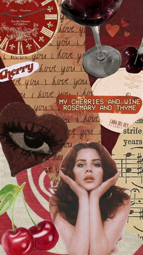 #lanadelrey #cherry #lanadelreycherry #moodboard #collage #aesthetic | Aesthetic collage, Lana ...