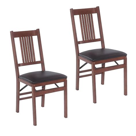 Stakmore Set of 2 Mission/Shaker Vinyl Upholstered Dining Side Chair ...