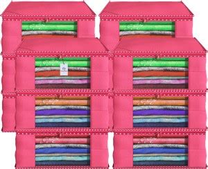 Heart Home Saree Cover (Pack of 12) Foldable 9 Inch Hathkadi Piping Non ...