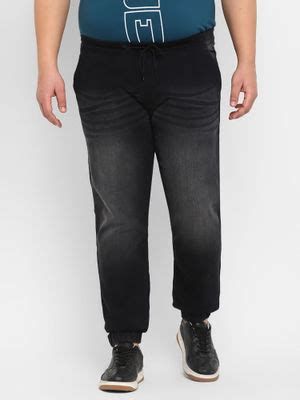 Buy Urbano Plus Men Black Regular Fit Washed Jogger Jeans Stretch Online