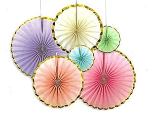 Generic Paper Fan Set, Multicolour : Amazon.in: Home & Kitchen