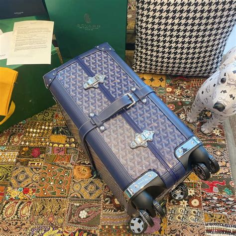 Goyard Travel Luggage 20 inch Navy Blue Leather - AAA Bag