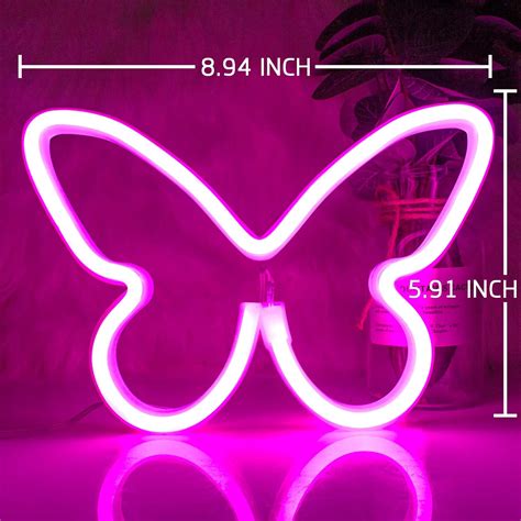 Buy Neon Signs for Bedroom, Butterfly Neon Sign LED Lights USB or ...