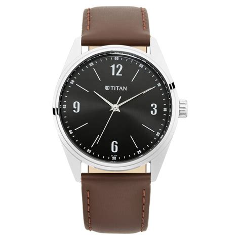 Buy Online Titan Quartz Analog Black Dial Stainless Steel Strap Watch ...