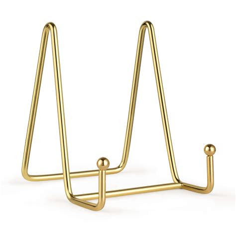 Buy Mocoosy 2 Pack 4 Inch Plate Display Stands - Gold Metal Easel Stand ...