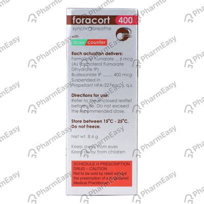 Foracort 400mcg Synchrobreathe With Dose Counter Box Of 120md Metered ...