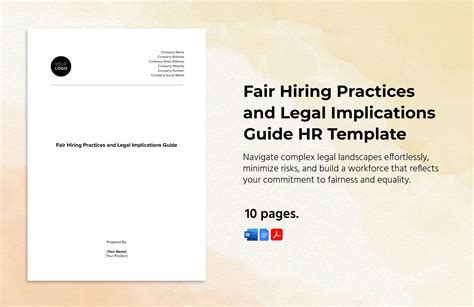 Fair Hiring Practices and Legal Implications Guide HR Template in Word ...