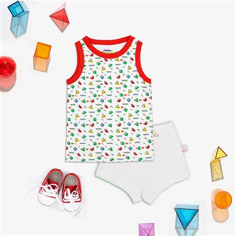 Super Bottoms Game of Shapes- Top and shorts set with a slight color b ...