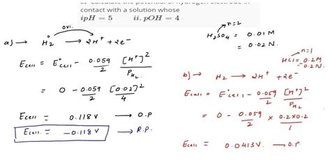 Question No. 20 Ecell of Pt/H₂ (4 atm) | H* (pH = 8) || H* (pH = x ...