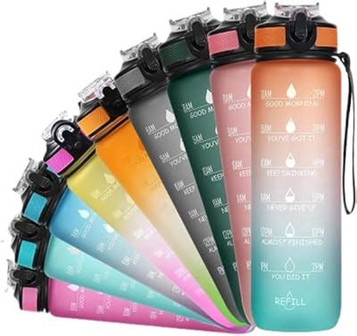 SOLARA Unbreakable Water Bottle 1 L with Motivational Time Marker ...