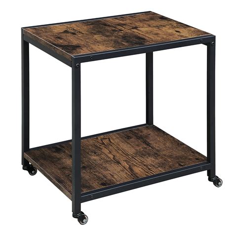JESONVID Home Printer Stand with Casters, 2-Tier Metal Frame Office ...
