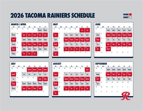 Rainiers Schedule - Tacoma Rainiers