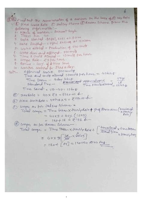 Cost Paper 24: Remuneration Calculation and Process Costing Analysis ...