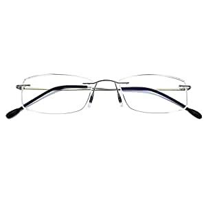 Rimless Readers Blue Light Proof Reading Glasses Women Men Anti Glare ...