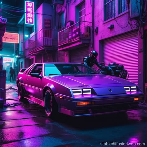 fixing a car in a garage with tools hanging on the wall Prompts ...