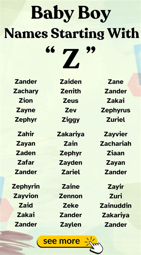 Zestful Baby Boy Names Starting with Z | Best character names, Baby boy ...