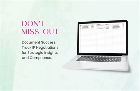Legal Intellectual Property Negotiation Outcome Log Template in Google ...