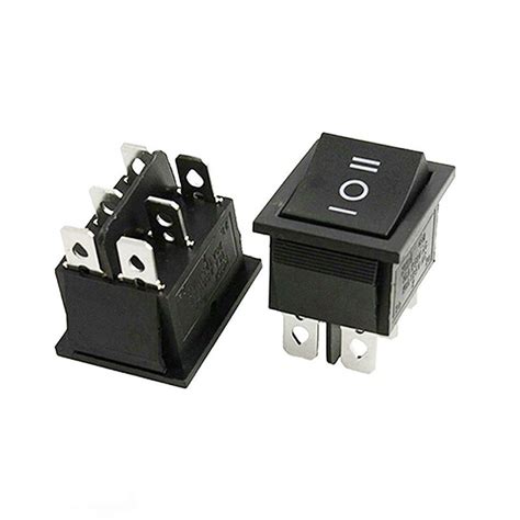 KCD4 16A 250V DPDT Positional On-Off-ON Rocker Switch 6 Leg (Lock Acti
