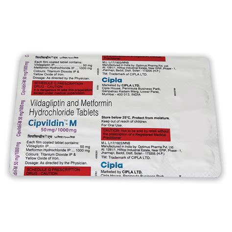 Cipvildin-M 50 mg/1000 mg Tablet | Uses, Side Effects, Price | Apollo ...