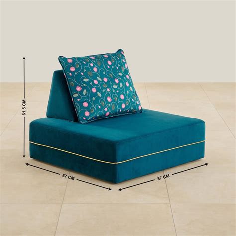 Buy Maya Modular Fabric 1-Seater Sofa with Cushion - Teal from Home ...