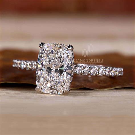 Elongated Cushion Cut Lab Grown Diamond Engagement Ring