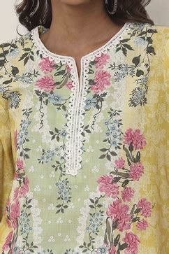 Elegant Yellow Kurtis for Women Online | Biba