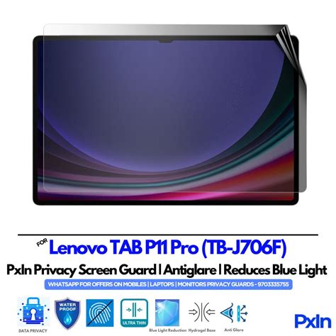 Privacy Screen Guard (Anti-Blue & Anti-Glare) for Lenovo Tab P11 Pro ...