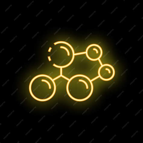 Neon molecule structure glowing on black background | Premium Vector