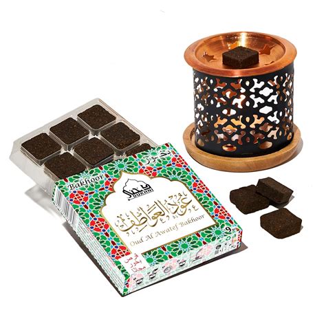 Oud Al Awatef Bakhoor & Burner by Dukhni |10 pc oudh bukhoor & bakhoor ...