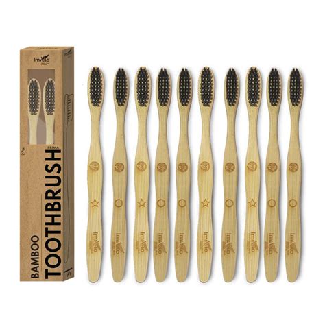 Buy Imvelo Bamboo Toothbrush with Charcoal Activated Soft Bristles ...