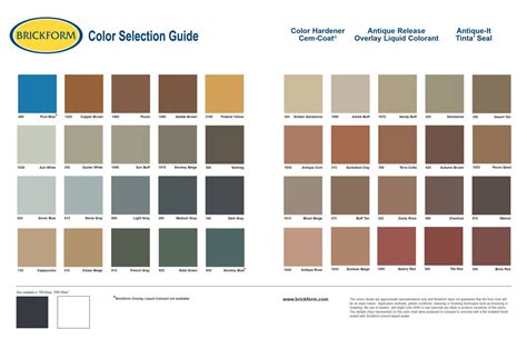 Concrete Colors - Color Charts - Brickform