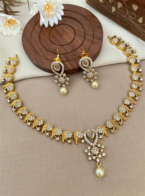 Buy Gold plated Imitation Jewelry Set AD Jhumka Earring - Griiham