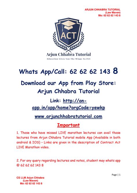 Marathon Notes 5 8065764 - (Law Maven) Mo: 62 62 62 143 8 Page | 1 CS ...