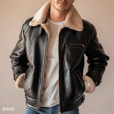 Men's Leather Jacket | Fur | Black | Vampire jacket by Devoted