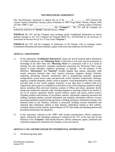 Fillable Online NON-bDISCLOSURE AGREEMENTb - TTC Fax Email Print ...